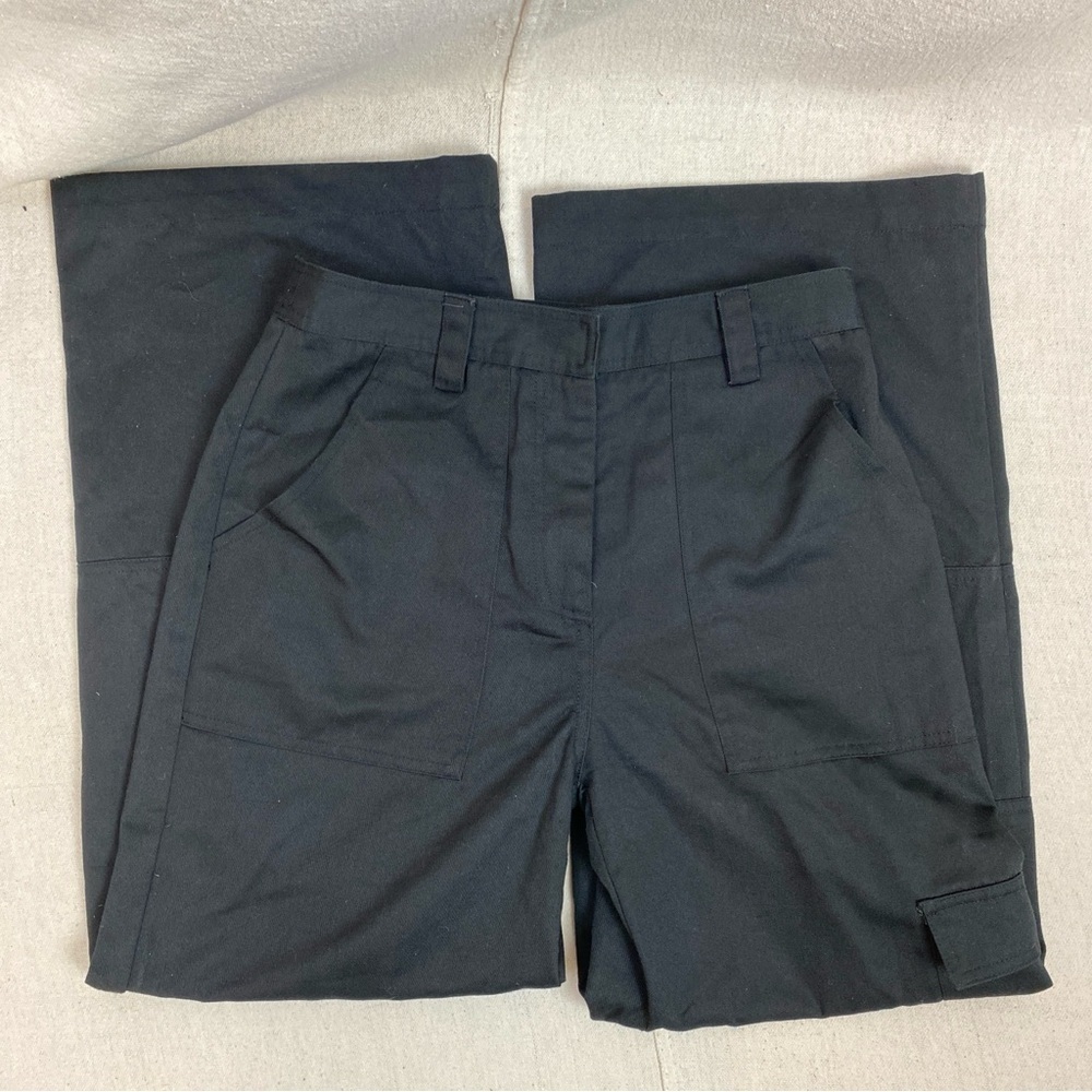 Diish High Rise Wide Leg Black Pants W Cargo Pocket 6
